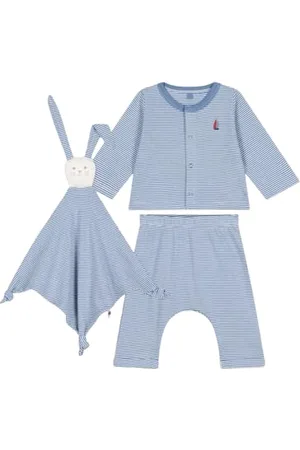 Petit Bateau A0BO6 3-Teiliges Langarm-Set Unisex Baby 0 Monate