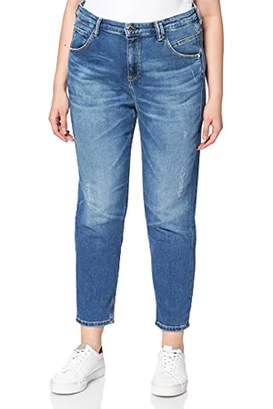 Marc O’ Polo Marc OߴPolo Denim Damen Jeanshose mit Stretch-Anteil Boyfriend Fit, Blau (Multi/ Mid Blue Marble), W31/L30