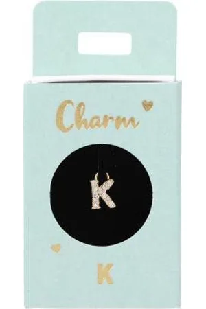 Depesche 11834-011 Charm Buchstabe K, vergoldeter Anhänger für Halsketten, Armband und Ohrringe, ideal als kleines Geschenk