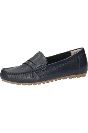 Caprice Damen Mokassins aus Leder Elegant, Blau , 37 EU