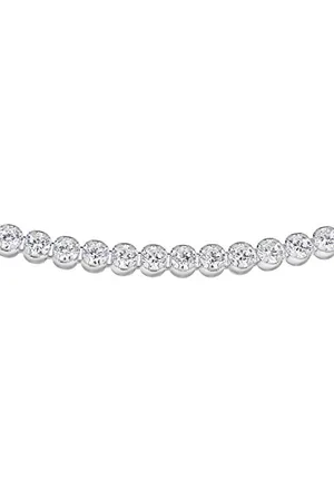 Amazon Belcherkette aus rhodiniertem Sterlingsilber mit Zirkonia, 46 cm