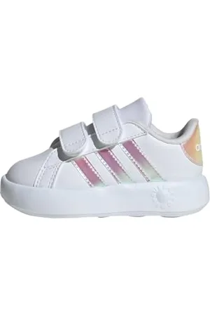 adidas Grand Court 2.0 Shoes Kids Tennisschuhe, Cloud White/Iridescent/Grey Two, 25.5 EU