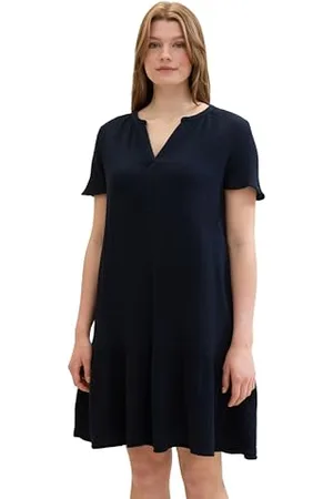 TOM TAILOR Damen Plussize Kurzes Kleid , sky captain blue, 46