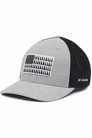 Columbia Unisex Tree Flag Mesh Ball Cap Baseballkappe, Grau meliert/Schwarz, L-XL