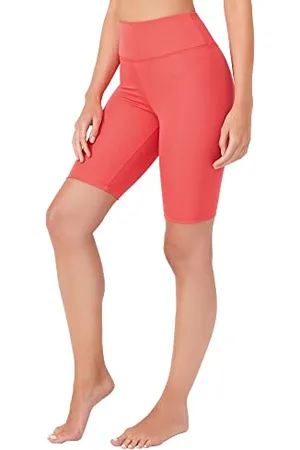 LOS OJOS Basics Radlerhose Damen - Frauen hohe Taille Biker Shorts Yoga Workout Laufen Kompression Übung Shorts