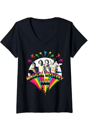 The Beatles Damen - Magical Mystery Tour mit Gruppenmitgliedern T-Shirt mit V-Ausschnitt
