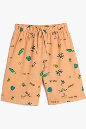 Koton Boyss Drawstring Printed Cotton Shorts, , 5-6 Jahre EU