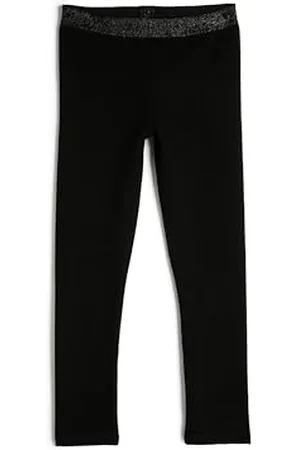 Koton Girls Basic Ribbed Leggings Elastic Waist Glitter Detail