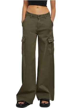 Urban classics Damen TB6040-Ladies High Waist Wide Leg Twill Cargo Pants Hose, , 27