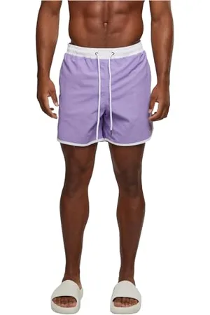 Urban classics Herren Badehose Retro Swimshorts, Retro Badehose für Männer, mit Kordelzug, , L