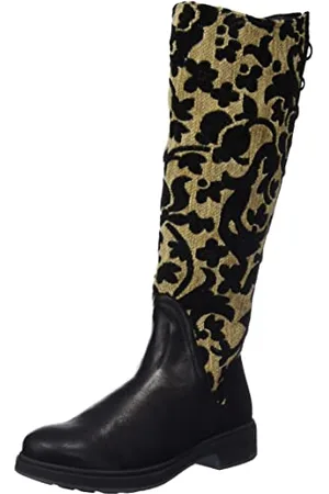Think! Damen COGITA chromfrei gegerbte leicht gefütterte Stiefel, 0010 SCHWARZ/Kombi, 36.5 EU