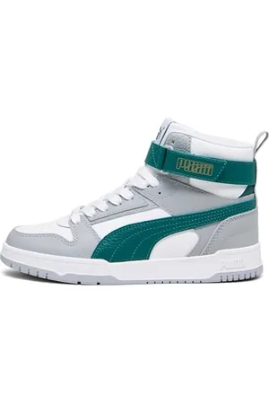 PUMA Rbd Game Jr Sneaker, White Malachite Cool Mid Gray Gold, 37.5 EU