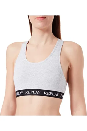 Replay Damen Bralette Sport-BH, (Grau), L