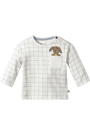 Sterntaler Jungen Langarm-Shirt Mit Karomuster Hase Happy, , 68 EU