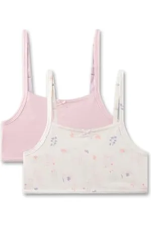 Sanetta Mädchen-Bustier Off-White | Bequemes und angenehmes Bustier für Mädchen aus Baumwoll-Modal-Mix. Inhalt: 2er Set Mädchen Bustier 140