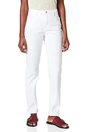 Brax Damen Style Mary Blue Planet Slim Jeans, White, 34W / 34L (Herstellergröße: 44L)