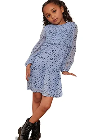 Chi Chi London Mädchen Langärmliges Midi, gepunktet, Lässiges Kleid, 176 cm