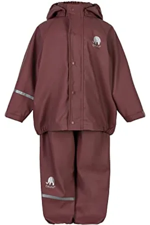 CeLaVi Unisex Kinder Basic PU rain Set Regenjacke, Rose , 120