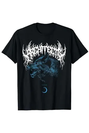 Architects Unisex T-Shirt Wolf Tierdruck Klassisch mit Crew-Neck und Kurzarm S
