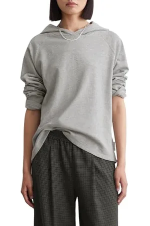 Marc O’ Polo Marc OߴPolo Denim Damen Langarmshirt mit Kapuze Relaxed Fit, Schwarz , L