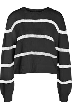 Noisy May Damen NMMAYSA L/S Stripe O-Neck Knit NOOS Pullover, , M