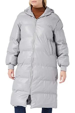 NA-KD Damen Hooded Long Jacket Jacken, , 40 EU