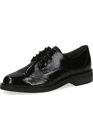 Caprice Damen Schnürschuhe Airmotion Lack Blockabsatz Weite G, Schwarz (Black Naplak), 38.5 EU
