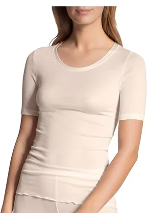 Calida True Confidence T-Shirt Damen, aus Wolle-Seide, Feinripp, temperaturausgleichend und geruchsneutralisierend