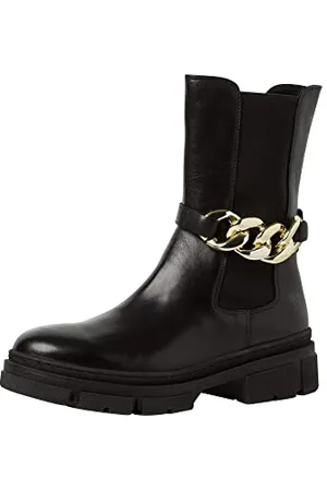 Tamaris Damen 1-1-25983-29 Mode-Stiefel, Black/Gold, 40 EU