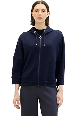 TOM TAILOR Damen 1038182 Sweatjacke mit Kapuze, 10668-sky Captain Blue, XS