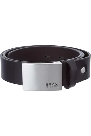 Brax Herren Style Ledergürtel Uni Koppelgürtel Gürtel, Black, 85