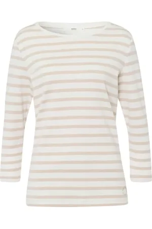 Brax Damen Style Colletta Interlock Striped Langarmshirt, , 46