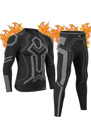 MEETWEE Herren Thermounterwäsche Set Herren Funktionswäsche Atmungsaktiv Skiunterwäsche Männer, Thermo Unterwäsche Thermounterhemd Thermounterhose Warme Winter