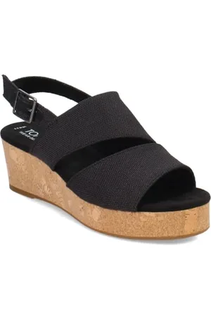 TOMS Damen Claudine Keilsandale, Schwarz, 36.5 EU