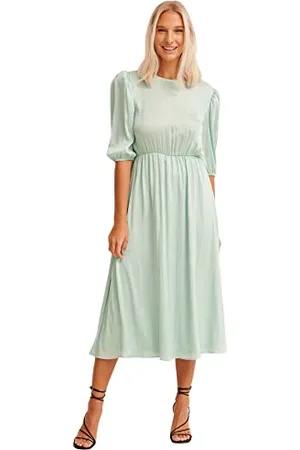 NA-KD Damen Balloon Sleeve Structured Midi Casual Dress, , EU 42