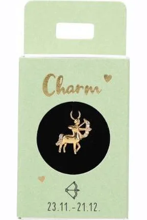 Depesche 11834-032 Charm Schütze, vergoldeter Anhänger für Halsketten, Armband und Ohrringe, ideal als kleines Geschenk