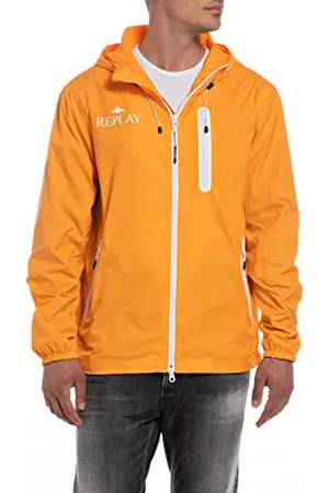 Replay Herren Jacke mit Kapuze, Sport (Orange), M