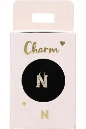 Depesche 11834-014 Charm Buchstabe N, vergoldeter Anhänger für Halsketten, Armband und Ohrringe, ideal als kleines Geschenk