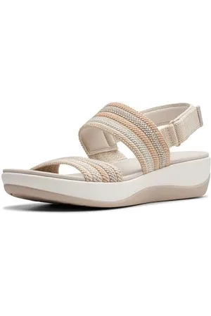 Clarks Damen Arla Stroll Sandale, Beige Combi, 37.5 EU
