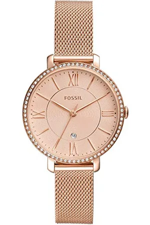 Fossil Damenuhr Jacqueline, Quarzwerk, 36mm Rose Gold Edelstahlgehäuse mit einem Edelstahlarmband, ES4628