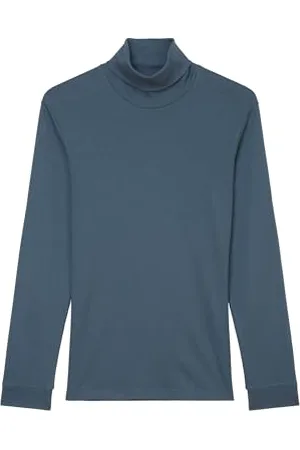 Marc O’ Polo Marc OߴPolo Herren Langarmshirt aus Bio-Baumwolle mit Rollkragen, Blau (Moon Stone), XXL