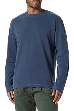 Marc O’ Polo Marc OߴPolo Herren Langarmshirt aus Bio-Baumwolle mit Rundhalsausschnitt, (Dark Navy), XS