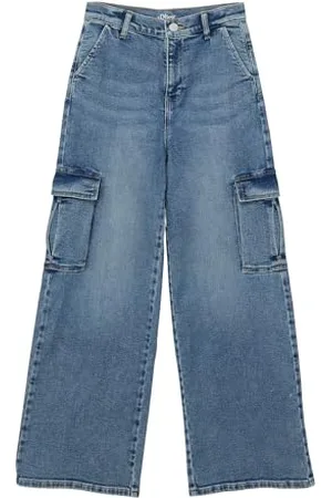 QS by s.Oliver Mädchen 2140081 Jeans, Loose Fit, Wide Leg, blau, 170/REG