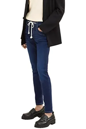 TOM TAILOR Damen Tapered Relaxed Jeans mit Kordelzug