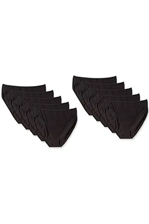 Amazon Damen Slip aus Baumwolle mit hohem Beinschnitt (in Übergröße erhältlich), 10er-Pack, , 42
