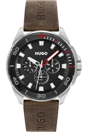 HUGO BOSS Multi Zifferblatt Quarz Uhr für Herren Kollektion #Fresh mit Braunes Lederarmband - 1530285