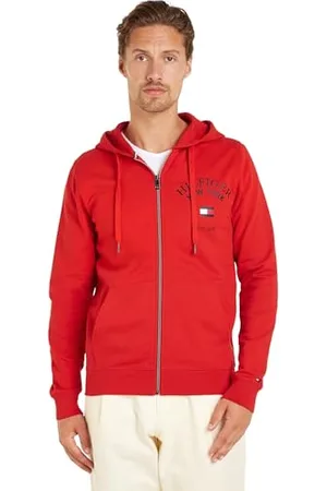 Tommy Hilfiger Herren Hoodie Arched Varsity Zip Thru Zipper, , M