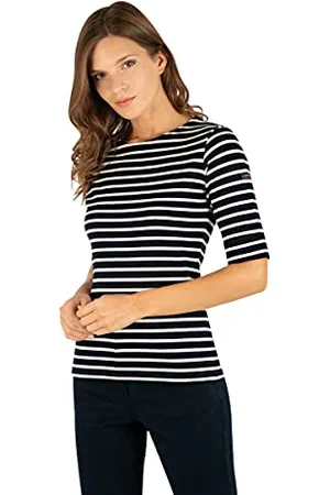 Armor.lux Damen Marinière ncale Femme T-Shirt, , 40 (Herstellergröße: 3)