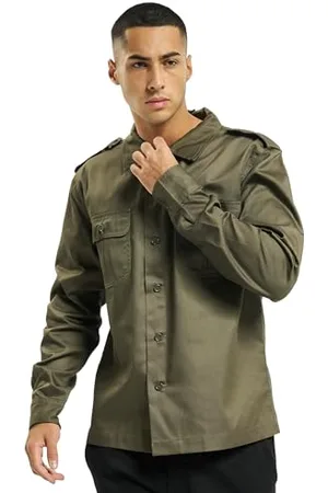 Brandit US Shirt Long Sleeve, Farbe: Olive, Größe: S