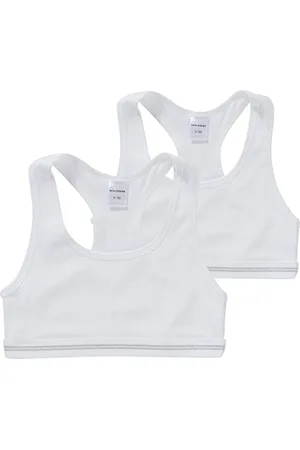 Schiesser Mädchen 2 Pack Unterwäsche - Organic Cotton Rippe Bustier, , 164 EU